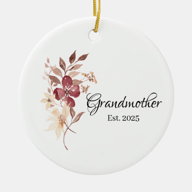 Grandmother Est. Year  Keramik Ornament (Vorne)
