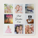 Grandmother Foto Collage best grandma ever Puzzle<br><div class="desc">A gift for your grandmother celebrating her life with a leime of 8 Fotos. Black Text: Best Grandma Ever. Use foto of her,  children,  grandchildren,  husband,  pets,  friends,  her dream travel destination. White Background. Perfekte Mother's Day gift or for birthdays and Christmas.</div>