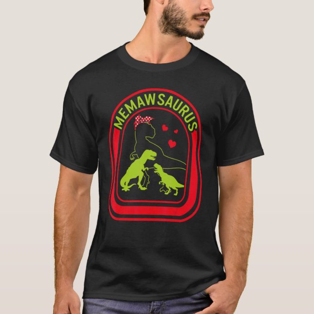 Grandmother Memawsaurus Dinosaur Heart Dinosaur  M T-Shirt (Vorderseite)