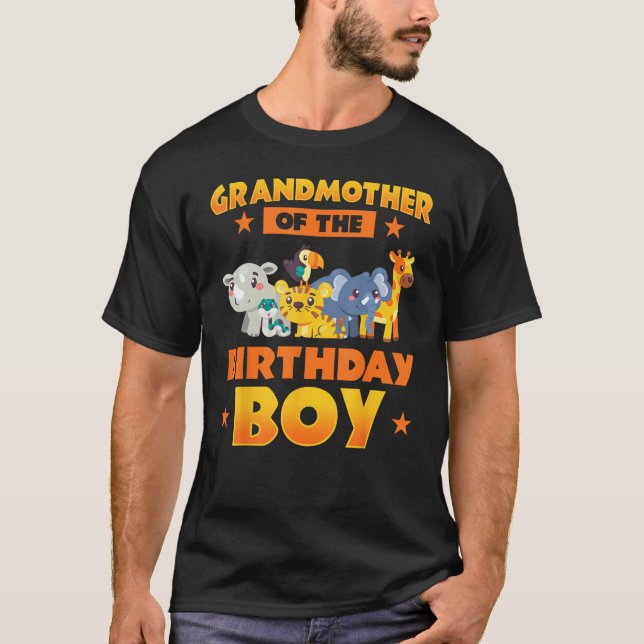 Grandmother Of The Birthday Boy Zoo Safari Bday Pa T-Shirt (Vorderseite)