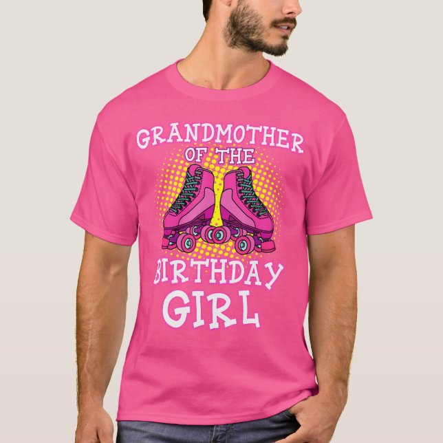 Grandmother Of The Birthday Girl Roller Skates Bda T-Shirt (Vorderseite)