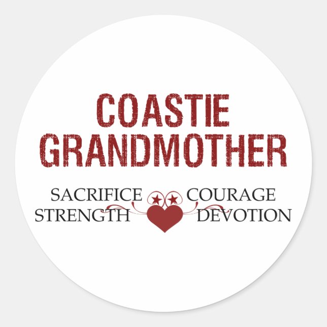Grandmutteropfer, Stärke, Mut Runder Aufkleber (Vorderseite)