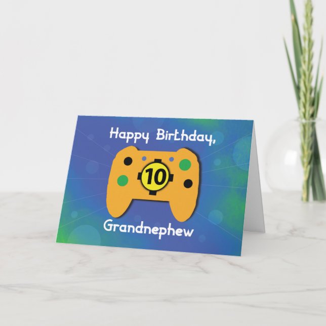 Grandnephew 10-jähriger Gamer-Controller Karte (Vorderseite)