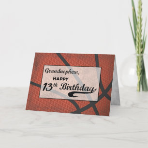 Grandnephew 13. Geburtstag Basketball Groß Karte