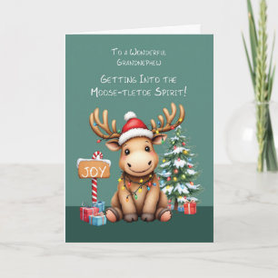 Grandnephew Adorable Funny Moose Weihnachten Karte