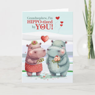 Grandnephew Funny Hippopotamus Valentinstag Feiertagskarte