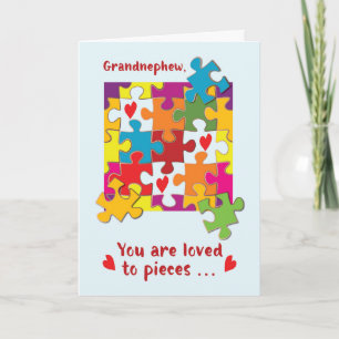 Grandnephew Geburtstag Puzzle Liebe zu Stücken Karte