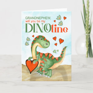 Grandnephew Valentine T-Rex Dinosaurier DINOtine Feiertagskarte