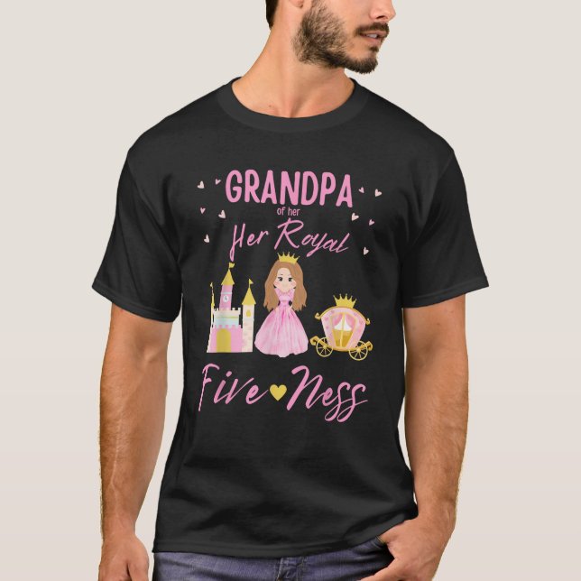 Grandpa 5th Birthday Her Royal Fiveness Princess M T-Shirt (Vorderseite)