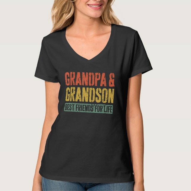 Grandpa And Grandson Best Friends For Life T-Shirt (Vorderseite)
