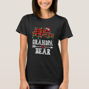 Grandpa Bear Christmas Pajama Red Pläd Buffalo T-Shirt