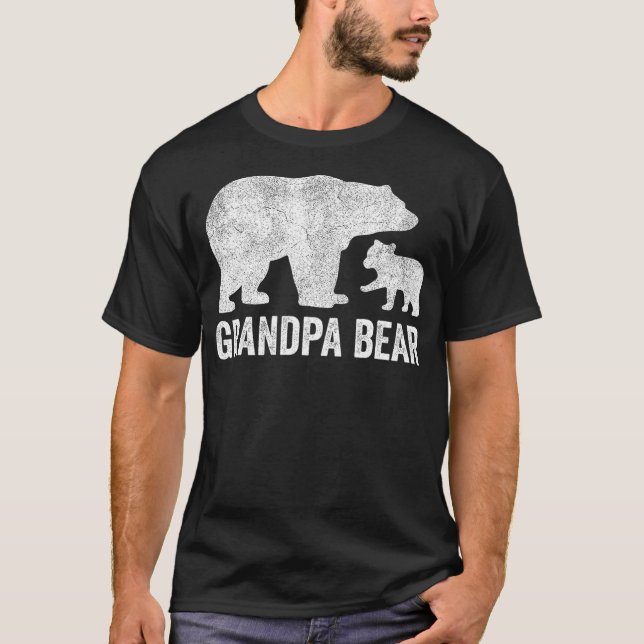 Grandpa Bear Fathers Day Shirts, Funny One Cub Kid T-Shirt (Vorderseite)