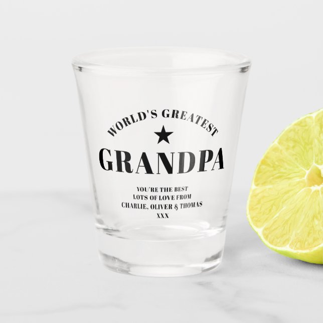 GRANDPA Black Personalisiert Schnapsglas (Vorderseite)