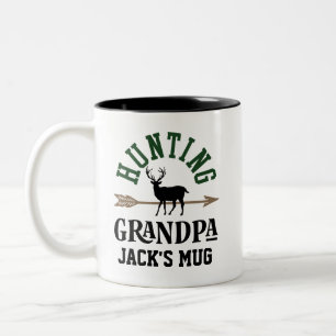 Grandpa Bow Jagd Personalisiertes Bogengeschenk Zweifarbige Tasse