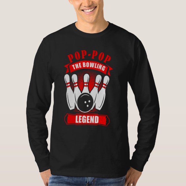Grandpa Bowler 1 Button POP POP Legend Bowling T-Shirt (Vorderseite)