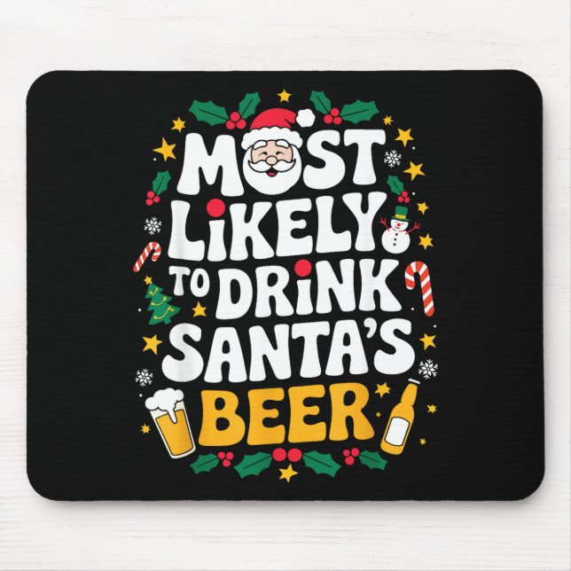 Grandpa Christmas Men Dad Most Likely To Drink San Mousepad (Vorne)