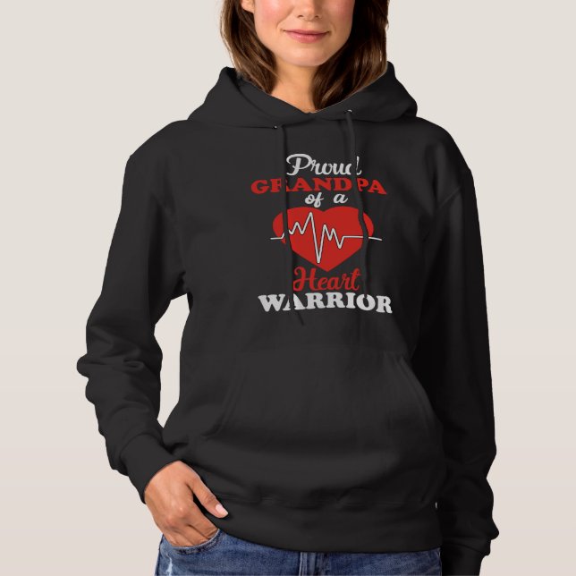 Grandpa Congenital Heart Defect Warrior CHD Awaren Hoodie (Vorderseite)