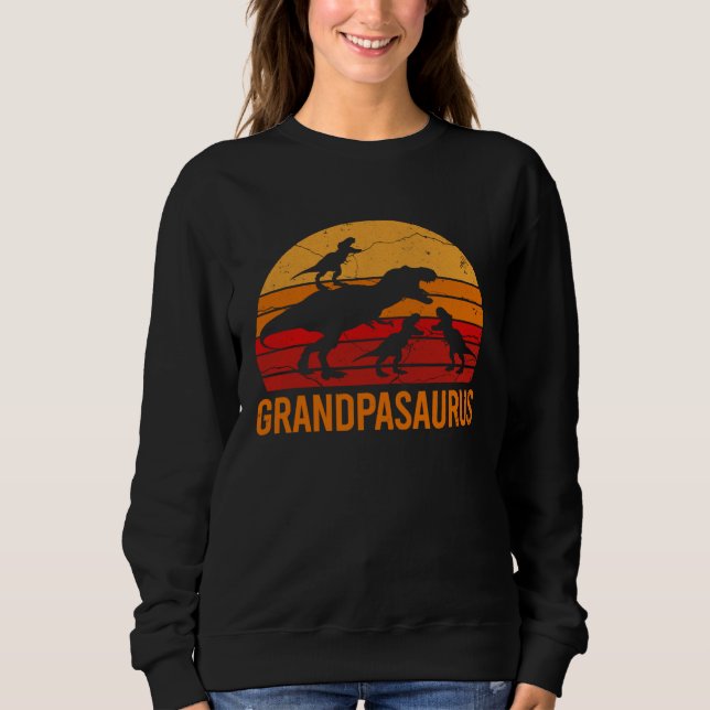 Grandpa Dinosaur Daddy  3 Three Kids Grandpasaurus Sweatshirt (Vorderseite)