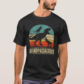 Grandpa Dinosaurier T Rex Grandpasaurus 2 Kinder F T-Shirt