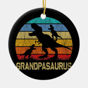 Grandpa Dinosaurier T Rex Grandpasaurus 2 Kinder Keramik Ornament