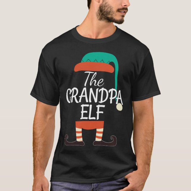 Grandpa Elf Family Matching Group Christmas T-Shirt (Vorderseite)