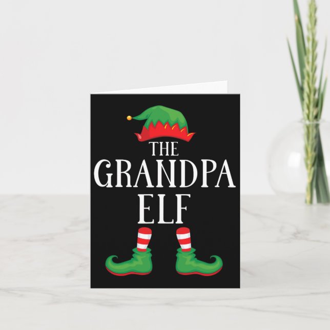 Grandpa Elf Matching Group Xmas Funny Family Chris Karte (Vorderseite)
