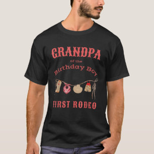 Grandpa First Rodeo 1. Geburtstag Cowboy Familienm T-Shirt