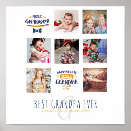 GRANDPA FOTO COLLAGE GIFT Proud Papa Pops Grampen Poster