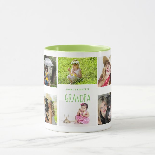 GRANDPA Foto Tasse 10 x Collage Grandkids Fotos (Zentrum)