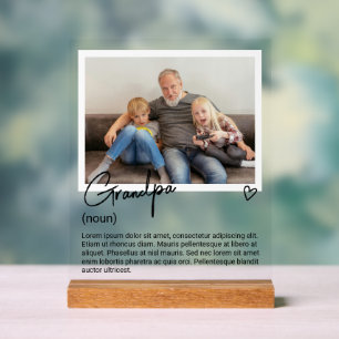 Grandpa-Foto und Personalisierte Bezeichnung Acrylschild