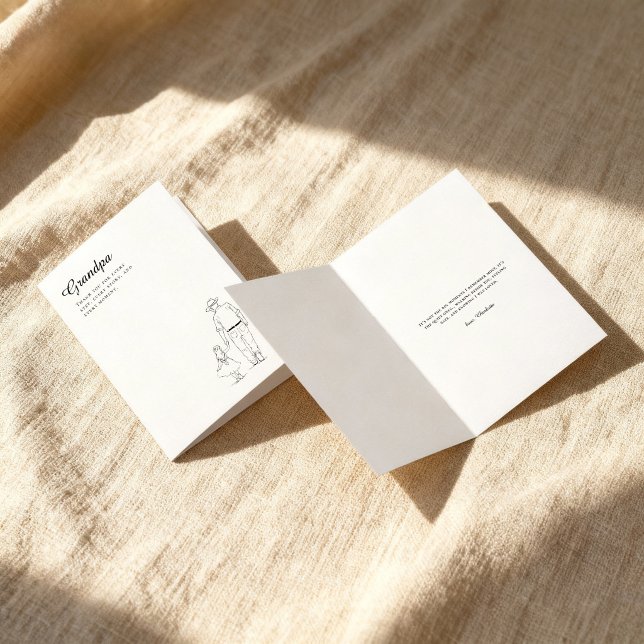 Grandpa From Granddaughter Minimal Line Art Karte (Von Creator hochgeladen)