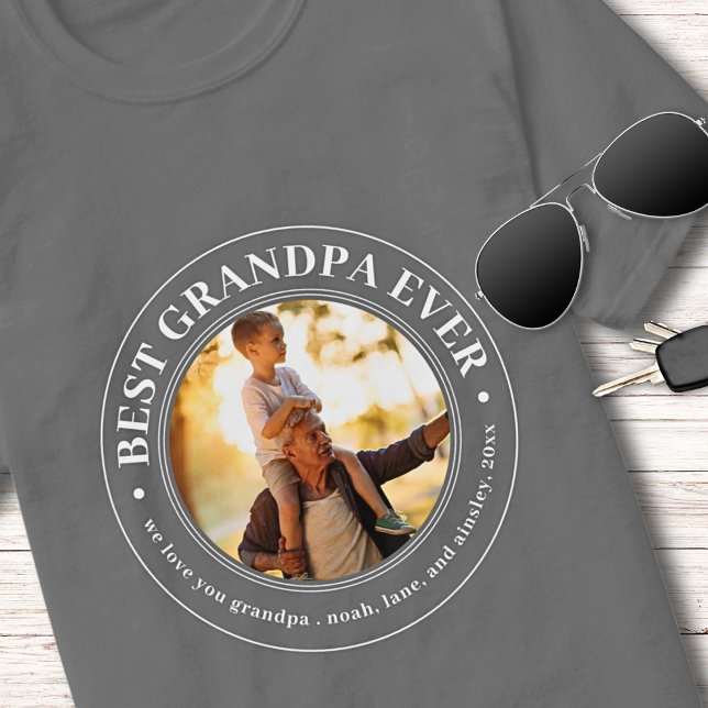 Grandpa Geschenk Liebe Papa Bestes Foto T-Shirt (Von Creator hochgeladen)