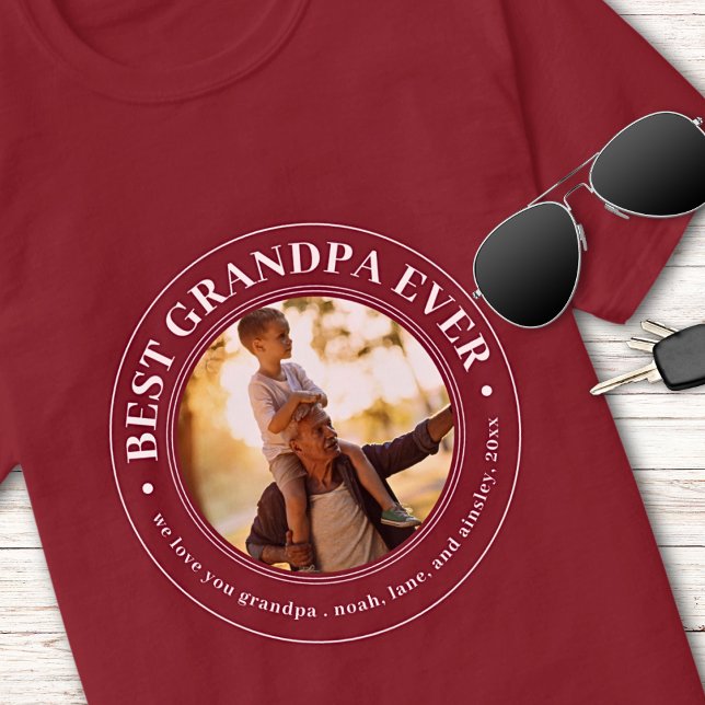 Grandpa Geschenk Liebe Papa Bestes Foto T-Shirt (Von Creator hochgeladen)