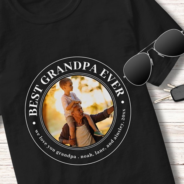 Grandpa Geschenk Liebe Papa Bestes Foto T-Shirt (Von Creator hochgeladen)
