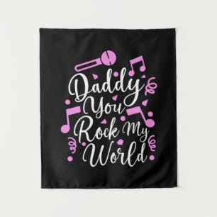 Grandpa Gift Daddy You Rock My World Wandteppich