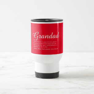 Grandpa Grandad Papa Definition Script Fun Red Reisebecher