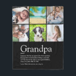 Grandpa Grandfather Papa Definition 6 Photo Black Fleecedecke<br><div class="desc">Personalise for your special grandpa,  grandad,  grandfather,  papa or pops to create a unique gift for Farther's day,  birthdays,  Christmas or any day you want to show how much he means to you. A perfect way to show him how amazing he is every day. Designed by Thisisnotme©</div>