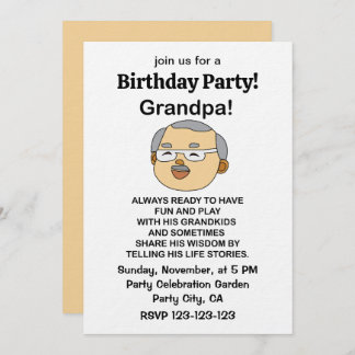 Grandpa Grandfather Quote Birthday Einladung