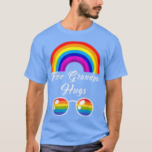 Grandpa Hugs LGBT Rainbow Sunglasses Gay Prid T-Shirt
