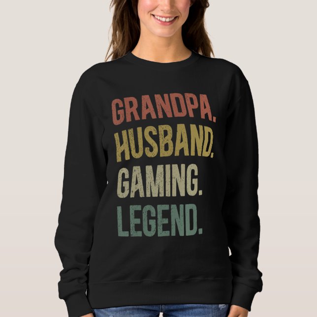 Grandpa husband gaming legend, vintage grandpa gam sweatshirt (Vorderseite)