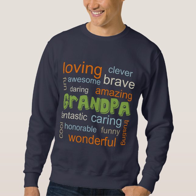 GRANDPA inspiriert WORD Cloud T-Shirt Sweatshirt (Vorderseite)