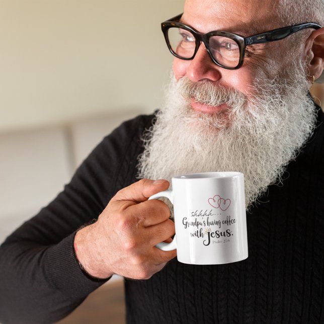 GRANDPA-KAFFEE MIT JESUS-Christlicher, ruhiger Zei Kaffeetasse (Von Creator hochgeladen)