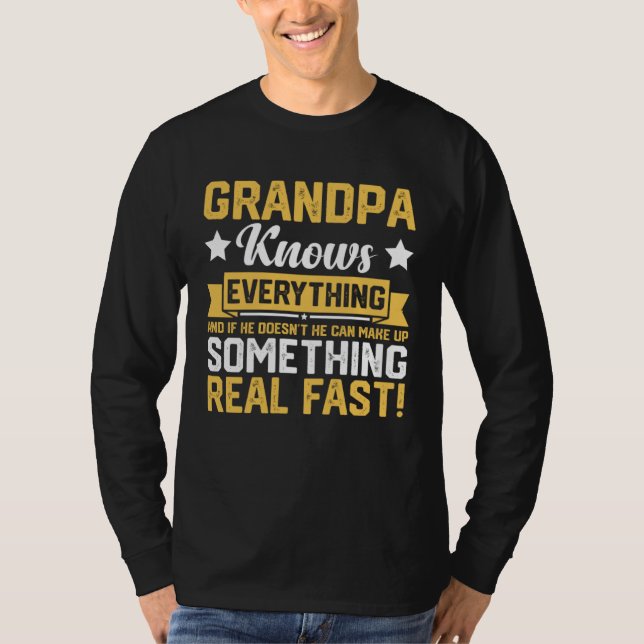 Grandpa Knows Everything 60th  Father s Day T-Shirt (Vorderseite)