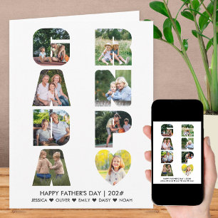 GRANDPA Letter Cutout Foto Collage Geburtstag Karte