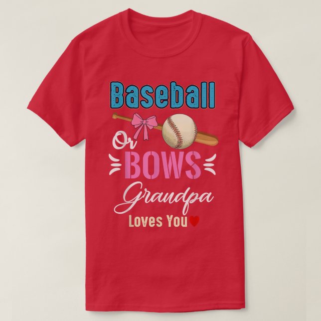 Grandpa-Lieben im Baseball oder Bows, die Sie Gesc T-Shirt (Design vorne)