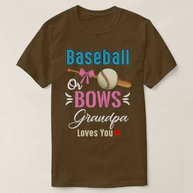 Grandpa-Lieben im Baseball oder Bows, die Sie Gesc T-Shirt (Design vorne)