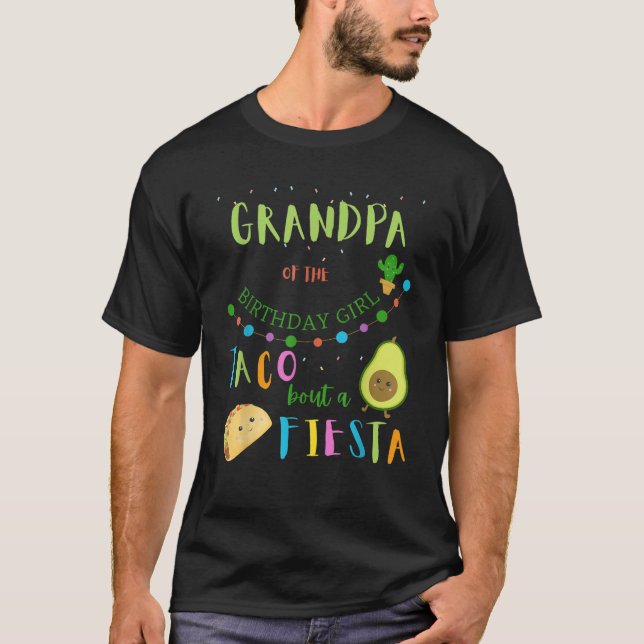 Grandpa Mexican Birthday Taco Bout A Fiesta Family T-Shirt (Vorderseite)