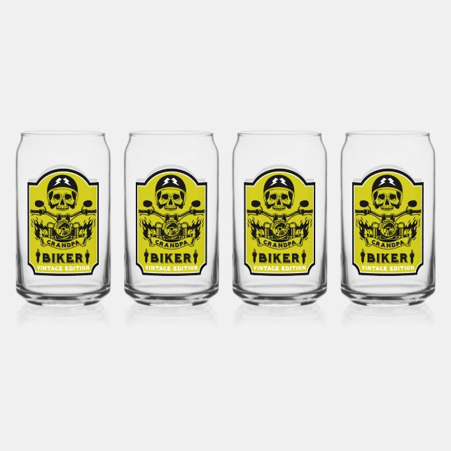 Grandpa Motorradfahrer Dosenglas (Vorderseite)