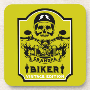 Grandpa Motorradfahrer Getränkeuntersetzer