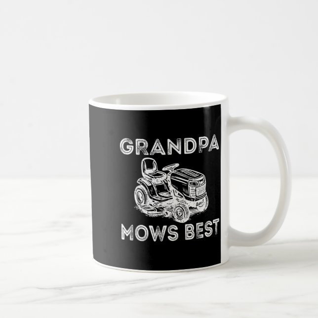 Grandpa Mows Funny Lawn Mower Father's Day Papa  Kaffeetasse (Rechts)